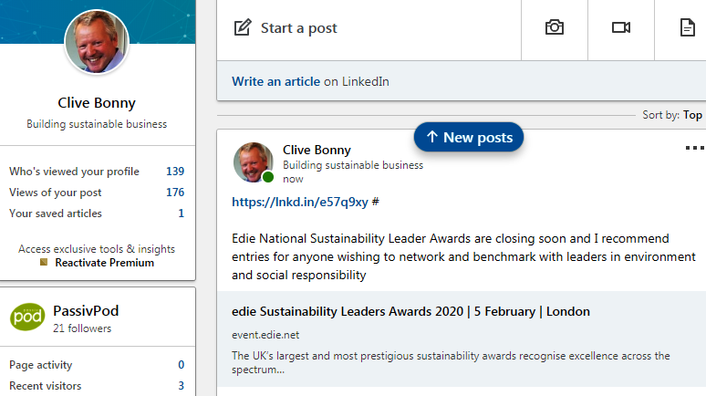  04.10.19 Edie National Sustainability Leader AwardsNews Blog News for Homepage Uncategorised 